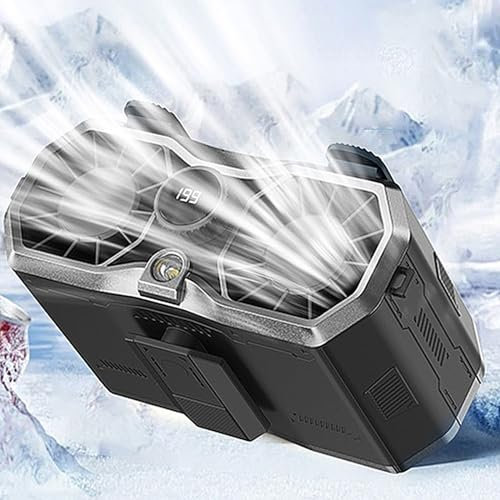 AHDFY Mini Clip De Taille Personnel sur Ventilateur, Cool Clip, USB Rechargeable, Ventilateur pour Tee Shirt, Ventilateur à Pince pour La Taille, 199 RéGlage des Vitesses, Kaki,Noir,20000mA