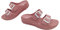 Amix Modelo Copacabana - Chanclas de mujer de verano de goma, sandalias de doble banda con cuña para playa, piscina, Rosa, 40 EU