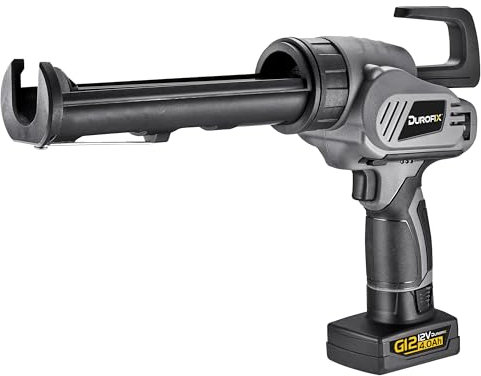 Durofix RZ1230 G12 Series 12V Cordless Automatic Caulking Gun 2 Battery Kit, 10 oz. Cartridge, w/ 8-Speed Dial (4.0 & 2.0 Ah Battery Kit w/Charger)
