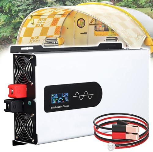 Inversor de Corriente de Onda sinusoidal Pura de 5000 W, convertidor de Voltaje de 12 V, 24 V, 48 V, 60 V, 72 V CC a 110 V 220 V CA con Pantalla LCD, para hogar/RV/camión/Camping,72V5000W
