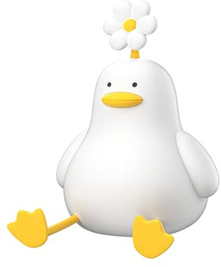 Lancoon Niedliches Enten-Nachtlicht LED Squishy Animal Novelty Lamp mit 30 Minuten Timer 3 Level Dimmbar Soft Silicone Warm Lighting USB Wiederaufladbar für Kinder Schlafzimmer Wohnzimmer