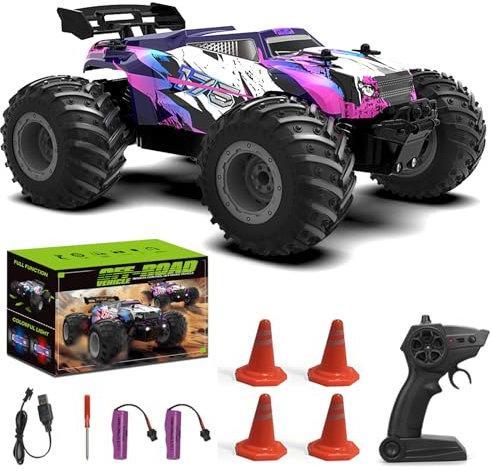 FEIMUOSI Coche Teledirigido RC Coche: 1: 18 20 km/h Vehículo Todoterreno RC Car con luz led und 2 Baterías, 2,4 GHz Offroad RC Crawler, Perfecto Regalo para Niños
