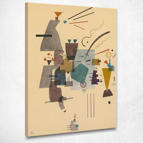 CheQuadro! Riscaldato Freddo Riscaldato Freddo Wassily Kandinsky, wk69 quadro stampato su tela, fine art, assemblato pronto da appendere 150x105 cm