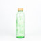 Carry Green Carrybottles grüne Recycling-Trinkflasche Glas 0,7 l | Sportflasche, Wasserflasche | BPA-frei, auslaufsicher (Green Daisy)