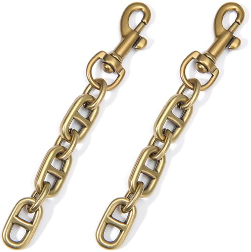 ZKGYUS 2 Stk Taschen Verlängerungsketten Legierungs 12cm Antik Goldene Crossbody Schultertaschenriemen Verlängerungsketten Mit Drehbarer Augenschraube Karabinerhaken Für Taschenriemen