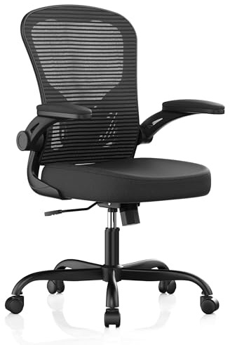 Office Chair, Ergonomic Desk Chairs 330LBS Capacity High Back Mesh Computer Chair with Flip-up Armrests, Comfy Work Chair with Adjustable Lumbar Support, Rolling Chair