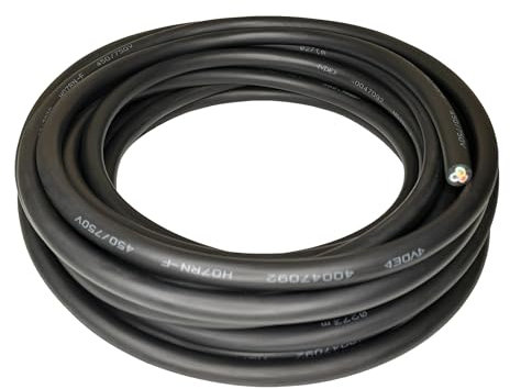 Heavy Duty Flexible Rubber Power Cable, 3 Core, 1.5mm² / 2.5mm², H07RN-F, Indoor/Outdoor Use - Various Lengths (3 Core, 1.5mm² (3G1.5), 5m)