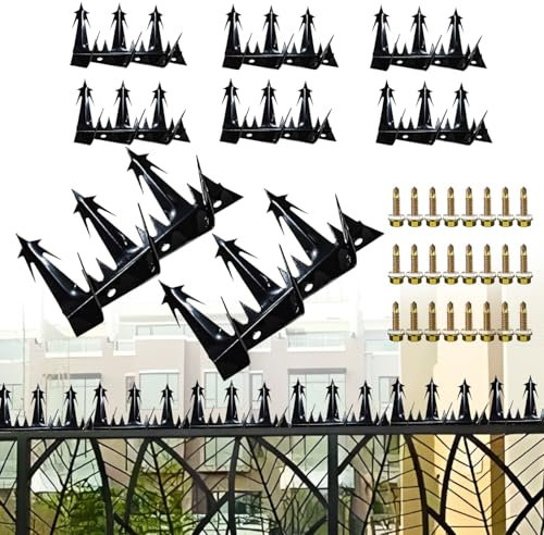 Metal Anti Climb Spikes for Fences and Walls Heavy Duty Metal Fence Spikes Anti Climb Security Spikes for Fence and Wall-Intruder and Animal Deterrent Effectively Avoided Invaders Climbing Attempts