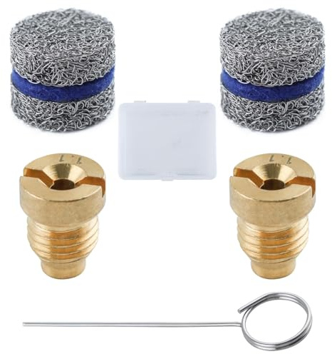Gold Deer 2 Pieces 1.1mm Foam Cannon Orifice Nozzle with Cleaning Needle, Universal Brass Thread Tips and Mesh Filter for Snow Lance, 5000 PSI