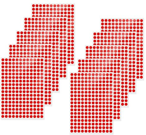 FINDAT Klebepunkt Etiketten 10 mm Rund Kleine Wasserfeste Markierungspunkte Selbstklebende Aufkleber zum Beschriften für Büro Kalender Schule DIY 2040 Stück Rot
