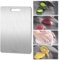 UZSUZZ Tagliere In Titanio Per Cucina, Tagliere In Acciaio Inox Double Face, Tagliere In Acciaio Inox Alimentare, Per Frutta, Verdura e Carne 33x23.5cm