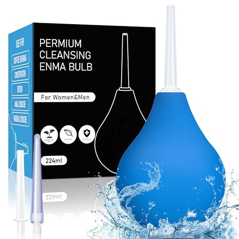 analdusche für mann&frau - Irrigator darmspülung • Intimdusche zur Analdusche und Vaginaldusche analdusche für mann&frau mit 3 x abnehmbare, komfortable Düsen 224ML(Blau)