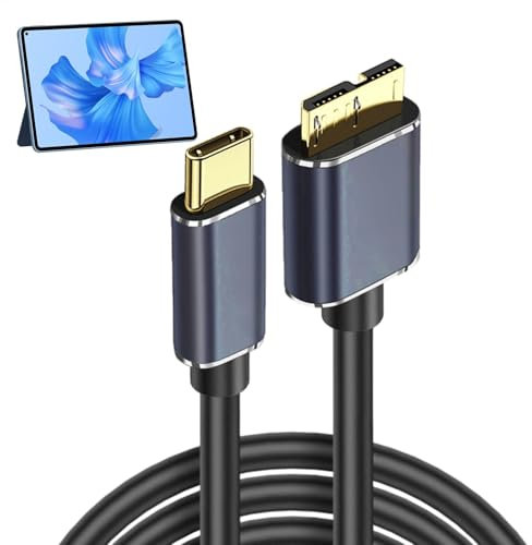 Cable para disco duro externo, cable USB 3.0 para disco duro | Cable de datos USB 3.0 flexible Cable de disco duro externo USB C para transferencia de datos rápida de alta velocidad de 5 Gbps, carga r