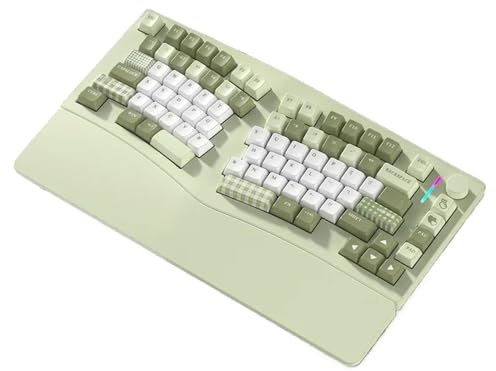 XXINGYULI Tastiera meccanica ergonomica hot-swap con compatibilità a tre modalità RGB per PC Gamer e accessori per laptop Lunga durata(Green)