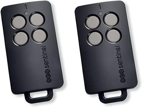 SCS Sentinel, AAM0121, Télécommande de Portail 4 Canaux avec Code Secret Tournant, Portée 50m, Fréquence d'Émission 433,05 MHz à 434,79 MHz, 1 Pile Lithium CR2032, French Control (Lot de 2)