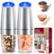 Gravity Electric Salt and Pepper Grinder Set, Stainless Steel Larger Capacity Automatic Pepper Mill Grinder Shakers, Battery Powered Blue LED Light, Adjustable Coarseness, One Hand Operation, 2 Pack