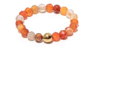 BERGERLIN Naturstein Fidget Ring Damen Herren, Anti Stress, Goldperle | Anti Stress Ring Damen & Herren: Edelstein Ring, facettierte Natursteine & Goldperle – vom deutschen Prüflabor bestätigt.