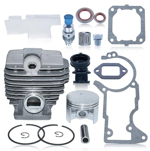 Hyceker MS440 044 Zylinder Kolben Kit für Stihl 044 MS 440 Magnum Kettensägen, 52 mm Big Bore Top End Reparatur Kit mit Dichtungssatz für Stihl 044 MS440 Kettensäge (12 mm Kolbenbolzen) 1128 020 1227