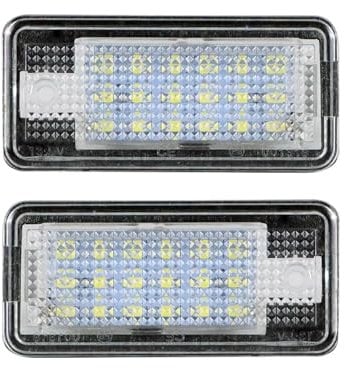 LED License Plate Lights,Number Plate Lamp 2PCS 18 Auto Car Number License Plate Light 12V Fit use for Audi A3 A4 A6 A8 B6 B7 Q7