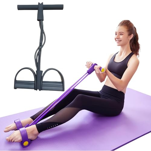 Widerstandsbänder, Fitnessbänder für Bauch Beine Po, Bauchtrainer Zuhause, Resistance Bands, Pilates Yoga, Bauchmuskeltrainer, Expander Fitnessgeräte Sportgeräte, Sit up Hilfe, Beintrainer, Schwarz