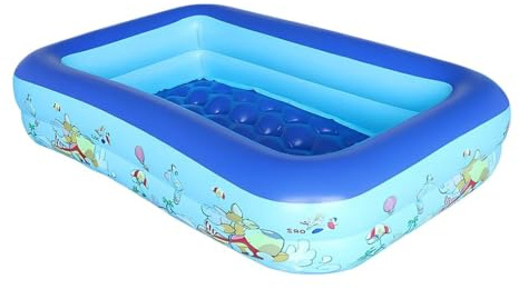 Inflatable Paddling Pool, Portable Swimming Tub For Kids, Outdoor Summer Water Play Backyard, Large Rectangle Paddling Pool - Easy To Inflate