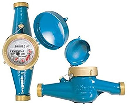 Zähler für Wasser, tragbar, 20 mm, verschiedene Strahlkugeln, inklusive europäischer Zertifizierung, Eingangs- und Ausgangsgewinde 2,5 cm, max. Durchflussmenge 5 m³/h, Anschlüsse enthalten.