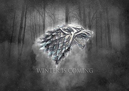 Poster Logo Winter is Coming stark Loup Game of Throne Wall Art 02