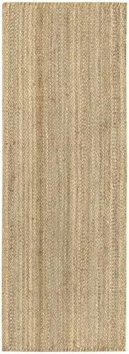 HAMID - Jute Teppich, Granada Teppich 100% Natürliche Jutefaser Handgewebt, Weicher Hohe Festigkeit für Wohnzimmer, Esszimmer, Schlafzimmer, Flurteppich - Natürlich (200x80cm)