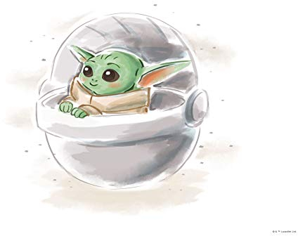 Komar Star Wars Mandalorian The Child Sweet Color | Baby Yoda, Dekoration, Wandbild, Poster, Kunstdruck | Größe 50 x 40 cm | ohne Rahmen | WB-SW-012-50x40, Bunt, 50 x 70 cm