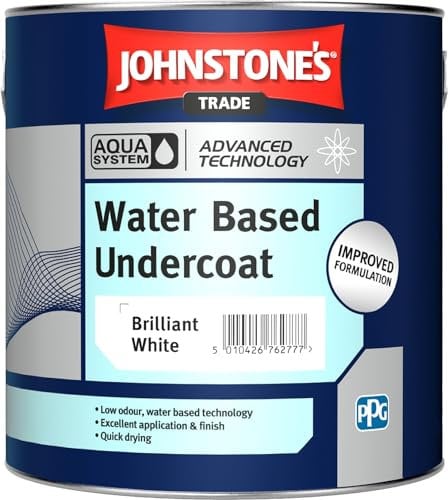 Johnstones Trade Aqua System Water Based Undercoat Paint 1l Brilliant White -