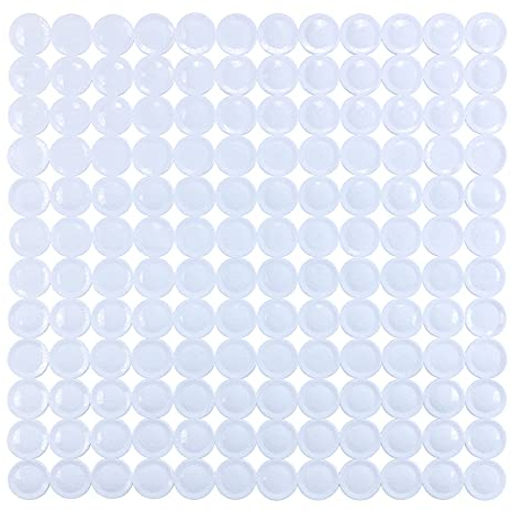 WENKO Duscheinlage Belem, Antirutsch-Duschmatte mit Saugnäpfen, Klassische Duschunterlage aus geometrisch angeordneten Kreisen für alle gängigen Duschtassen, aus robustem Kunststoff, 54 x 54 cm, Weiß