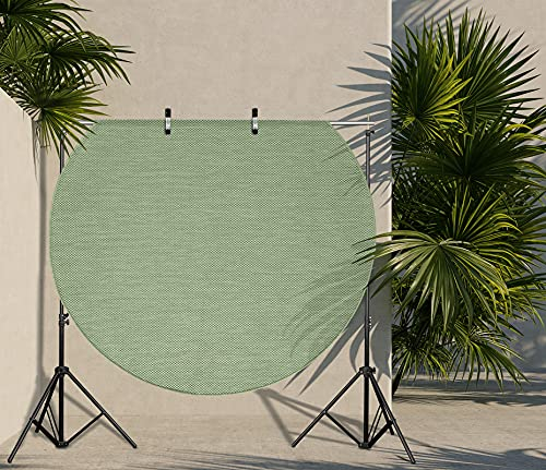 the carpet Mistra - robuster Teppich, modern, langlebig und pflegeleicht, In- und Outdoor, Wohnzimmer, ideal für Küche, Flur und Wintergarten, flachgewebt, Grün, 160 x 160 cm