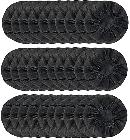 Copri Cuffie Monouso, QeeFop 100 Pezzi Sanitario e Monouso Fodere Elastiche per Cuffie Cover Protettiva, Adatti per Cuffie Intrauricolari/Auricolari da 8,5 a 11 cm (Nero)