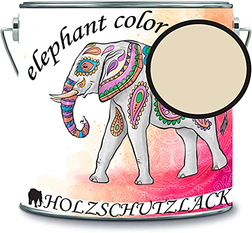 Holzschutzlack Holzlack Holzlasur wetterbeständiger Langzeitschutz Wetterschutzfarbe Holzschutzfarbe RAL 1015 Hellelfenbein // elephant color