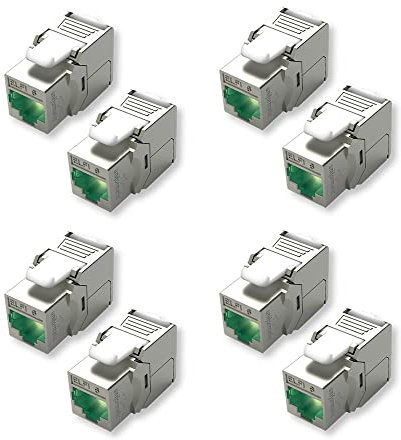 UNIFORMATIC 8x ELFI® Module Keystone Lumineux Connecteur RJ45 pour Câble Réseau Ethernet - CAT 6 - Repérage par LED - Compatible PoE - 10Gbit/s