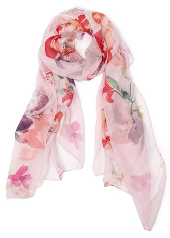 LEIDAI Frauen Seidenschal Elegante Leichte Lange Version in Blau mit Farbverlauf 100% Seide Sonnenschutz Anti Allergische Chiffonschal (#2055)