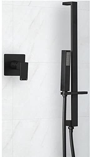 MILANO Manual Mixer Valve Hand Shower Handset Riser Rail Black
