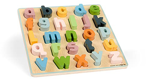 Bigjigs Toys FSC Certified Wooden Alphabet Puzzle, 26 Piece ABC Board