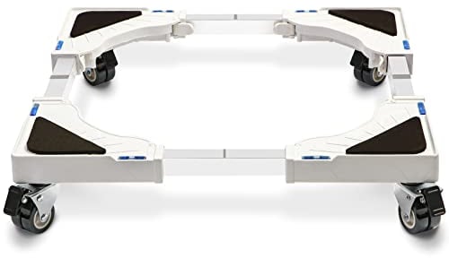 Nefish Mini carrello per mobili regolabile con 4 ruote chiudibili per lavatrice, supporto universale per lavatrice, asciugatrice, frigorifero