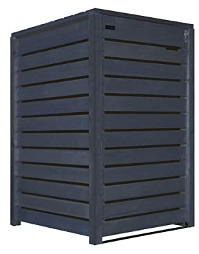 Mülltonnenbox 240L Mülltonnenverkleidung Mülltonnecontainer Holz vorimprägniert in anthrazit mit Rückwand Mod.HH (1 Tonne)