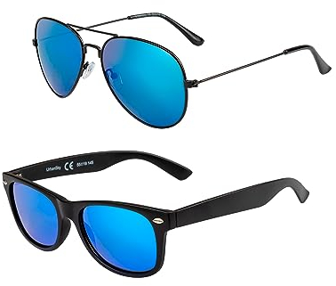 UrbanSky Sonnenbrille für Herren 2er-Pack, klassische Modelle (Weightlessness)