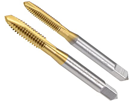 QUARKZMAN Spirale pointe Filetage Taraud, 1/4-20 UNC 8-32 UNC H2 3 Rainures Haute Vitesse Acier Titane Revêtu Machine Vis Filetage Outils, 4pcs
