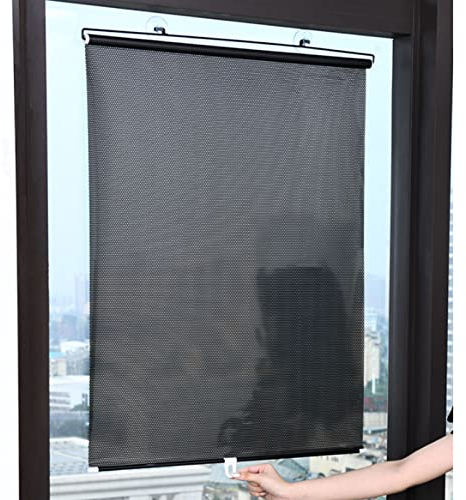 XUNFAKEJI Flexibler Sonnenschutz Auto Einziehbar Auto Sonnenrollo, Seitenscheibe PVC Faltbarer Sonnenschutzrollo Heckscheibe Rollo Lichtdurchlässig (68x125cm (26.8x49.2in))