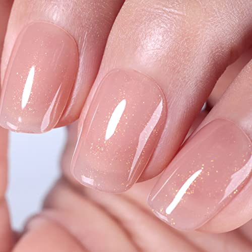 Imtiti Jelly UV Gel Nagellack, 15 ml Jelly Schimmer Braun Transparent Gel Nagellack UV LED Soak Off Nagel für Herbst und Winter