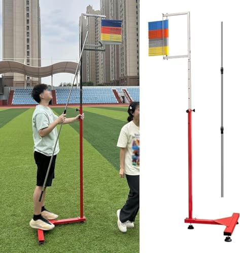 BTURYT Vertical Jump Trainer Vertical Jump Tester Vertical Jump Tester for Basketball, Metal Adjustable Volleyball Training Equipment, School Gym, Home Standing Jump Gauge, 1.7-3.6M