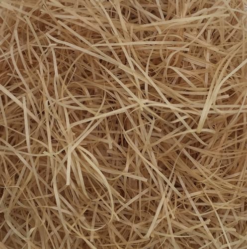 woodluv 500g Decorative Shredded Paper for Gift Boxes, Tissue Fill, Gift Hamper Basket Filler, Gift Packaging - Khaki