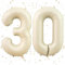 Zahlen Luftballons Geburtstag 30 Beige,XXL Sand Weiß Folienballon Nummer 30,40Zoll Creme Helium Zahlenballon,Luftballon 30. Geburtstag für Männer Frauen Geburtstags Jubiläum Party Deko