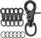 6Pcs Mousqueton Pivotant, 360°Mousqueton Laisse Chien avec Porte Clé, Mousqueton Porte Clé en Alliage de Zinc, Petit Mousqueton Porte Clé Robuste, Mousqueton Noir pour Laisses pour Chiens Clés
