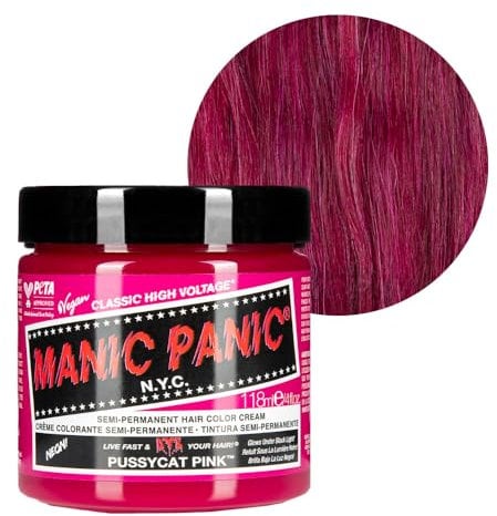 Manic Panic Pussycat Pink, cruelty-free, vegano e luminoso, 118 ml