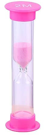 SUIOPPYUW Sablier 30S/1/2/3/5/10Minutes, minuterie de Sable, Ornement de Bureau, Cadeaux de fête pour Enfants, Verre de Sable précoce, Rose, 2 Minutes